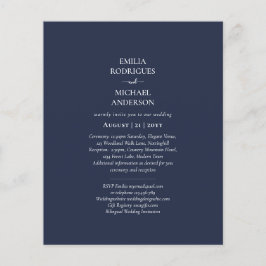 BUDGETEN Navy Blue Monochrome BRÖLLOP Flygblad