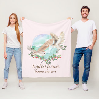 BUDGETEN Newlyweds Personligt bröllp Gifts UGGLA Fleecefilt
