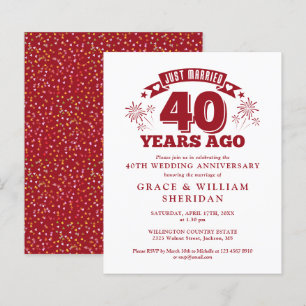 Budgeten Ny gifta Ruby 40-årsdagen Inbjudan