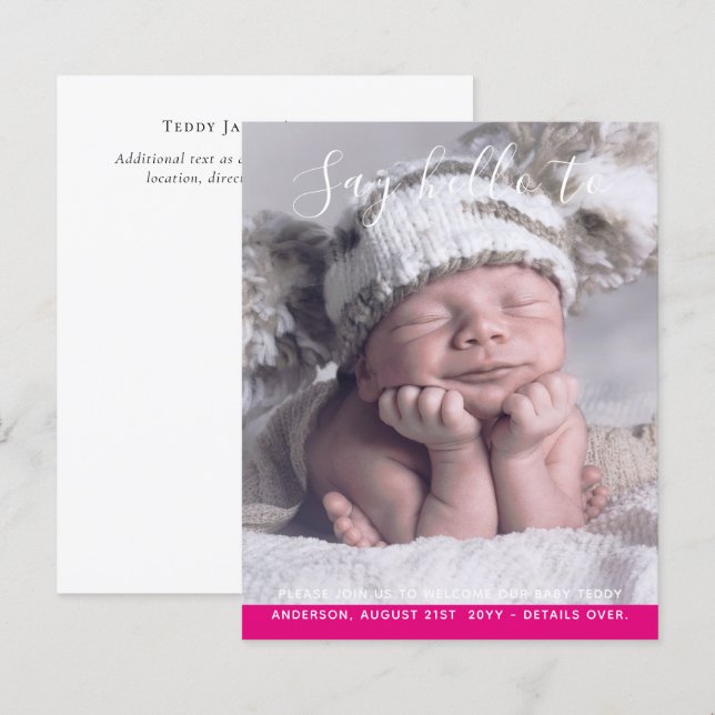 BUDGETEN Nyfödd bebis PHOTO-aviseringsAnpassningsb (Fram/baksida)