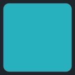 BUDGETEN Peacock Blue Teal Monochrome Bröllop Fyrkantigt Klistermärke<br><div class="desc">Visa fullt samling</div>
