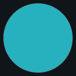 BUDGETEN Peacock Blue Teal Monochrome Bröllop Runt Klistermärke<br><div class="desc">Visa fullt samling</div>