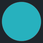 BUDGETEN Peacock Blue Teal Monochrome Bröllop Runt Klistermärke<br><div class="desc">Visa fullt samling</div>
