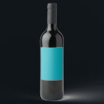 BUDGETEN Peacock Blue Teal Monochrome Bröllop Vinflaska Etikett<br><div class="desc">Visa fullt samling</div>