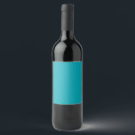 BUDGETEN Peacock Blue Teal Monochrome Bröllop Vinflaska Etikett<br><div class="desc">Visa fullt samling</div>