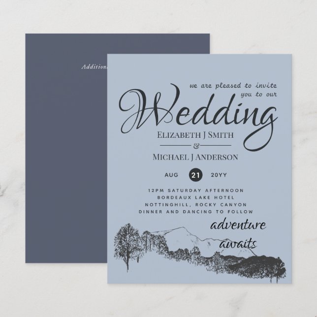 BUDGETEN PRICED Dusty Blue Mountains Budget Flyer (Fram/baksida)