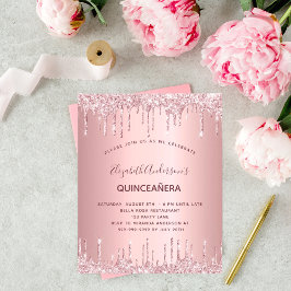 BUDGETEN Quinceanera damsty ro glitter droppar ros