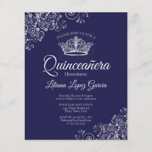 BUDGETEN Quinceañera-inbjudan till finare Silver &