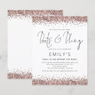 BUDGETEN Ro Guld Glitter Bachelorette Disco Inbjud