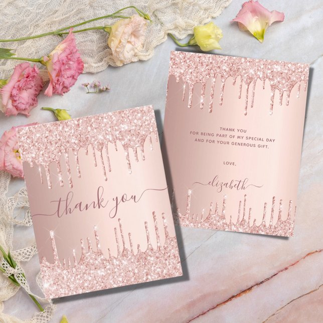 BUDGETEN ro guld glitter droppar rosa tack för det (Skapare uppladdad)