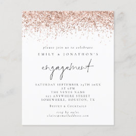 Budgeten Ro Guld Glitter Förlovning Inbjudan