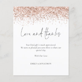 Budgeten Ro Guld Glitter Kärlek och Tack Bröllop