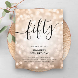 BUDGETEN Ro Guld Glitter Ljus 50:e födelsedag