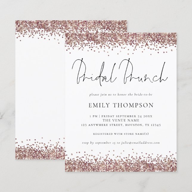 Budgeten Ro Guld Glitter Möhippa Brunch (Fram/baksida)