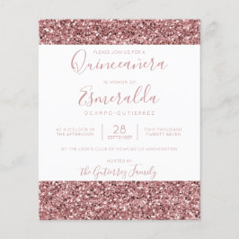 BUDGETEN Ro Guld Rosa Glitter Quinceanera