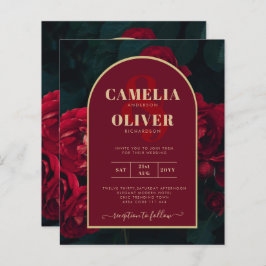 BUDGETEN Röd ros ForestGreen Winter Wedand INBJUDA