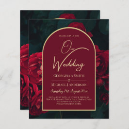 BUDGETEN Röd ros ForestGreen Winter Wedand INBJUDA