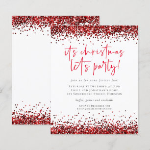 Budgeten Röda Glitter-julen, Party Inbjudan