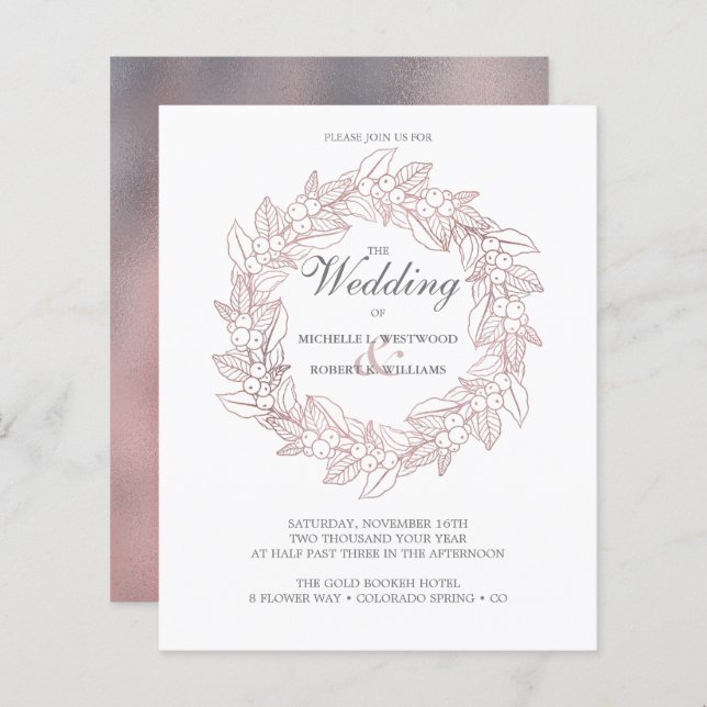 BUDGETEN Romantisk Elegant Ro Guld Wandan Bröllop (Fram/baksida)