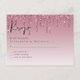 BUDGETEN Rosa Glitter Bröllop OSA Vykort
