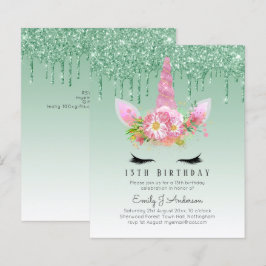 BUDGETEN Rosa Glitter Unicorn Girls Birthday Inbju