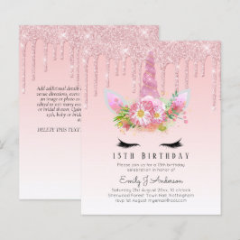 BUDGETEN Rosa Glitter Unicorn Girls Birthday Inbju