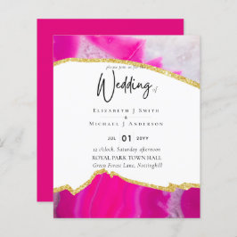 BUDGETEN Rosa Guld Agate Bröllopsinbjudans BUDGET