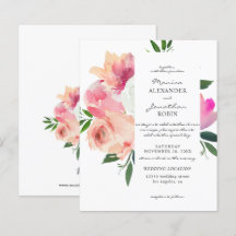 Budgeten Rosa och vit Blommigt Bröllop