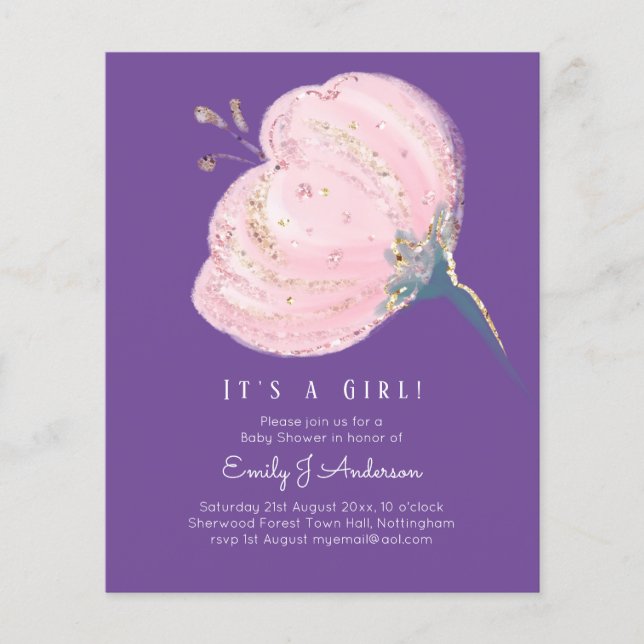 BUDGETEN Rosa ros Glitter är en flicka-babyskor (Framsida)