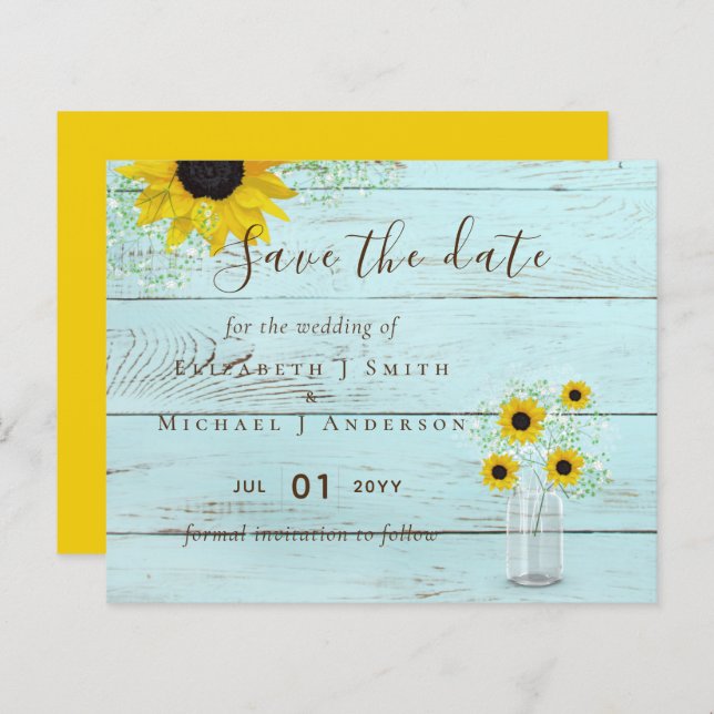 BUDGETEN Rustiblommor Bröllop Spara Data (Fram/baksida)