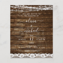 Budgeten Rustic Farmhouse String Ljus Snöre Bröllo Flygblad