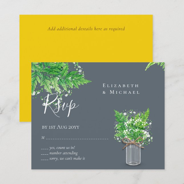 BUDGETEN Rustic Greenery OSA Fern Löv (Fram/baksida)