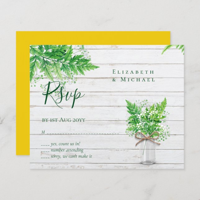 BUDGETEN Rustic Greenery OSA Fern Löv (Fram/baksida)