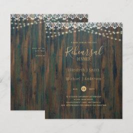 BUDGETEN RUSTIC LJUS SNÖRE REHEARSAL DINNER Inbjud