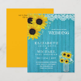 BUDGETEN Rustic Solros Babys Bröllopinbjudan