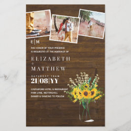 BUDGETEN Rustic Sunwers mason Burk bröllopsinbjuda