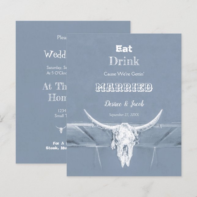 Budgeten Rustit Eat Drink Married Dusty Blue Bull (Fram/baksida)