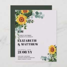 BUDGETEN Rustit Sunblommor Modern Text Bröllop