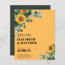 BUDGETEN Rustit Sunblommor Modern Text Bröllop