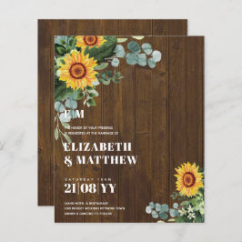 BUDGETEN Rustit Sunblommor Modern Text Bröllop