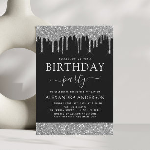 Budgeten Silver Black Glitter i alla åldrar Flygblad
