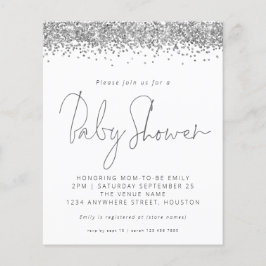 Budgeten Silver Glitter babyskor Inbjudan