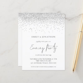 Budgeten Silver Glitter Bröllop i kväll Party Inbj