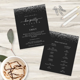 Budgeten Silver Glitter Hen Helg Intern Black