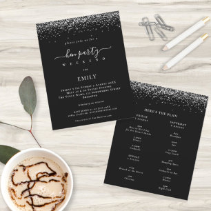 Budgeten Silver Glitter Hen Helg Intern Black