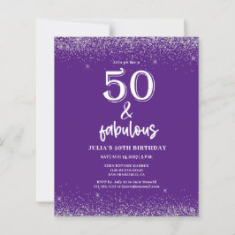 Budgeten Silver Glitter Lila 50:e Födelsedagsfeste