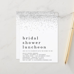 Budgeten Silver Glitter Möhippa Lunch Inbjudan