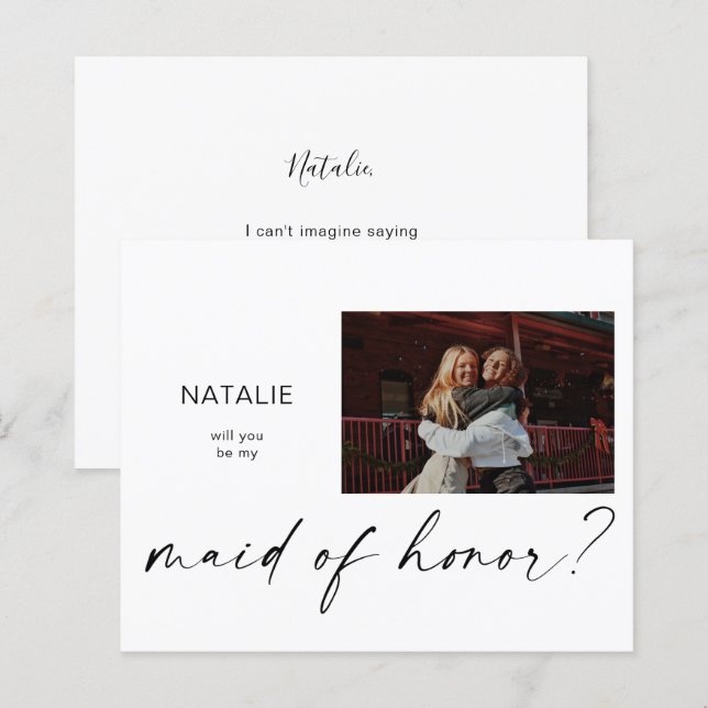 Budgeten ska vara min lilla Maid of honor-fotoFrie (Fram/baksida)