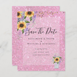 BUDGETEN SPARAR DATUMET Rustic Sunblommors Lila