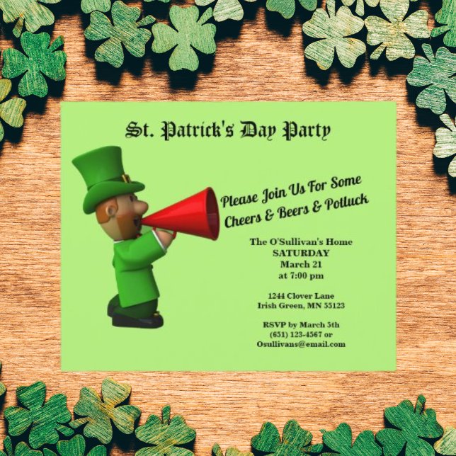 Budgeten St patrick's day Party Potluck Inbjudan P (Skapare uppladdad)